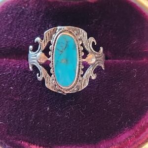Silver 925 Turquoise Ring Size 8